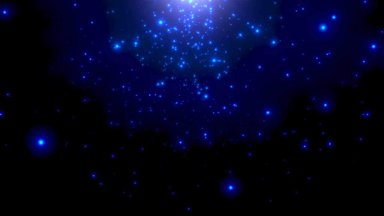 Premium stock video Motion blue particles and stars in galaxy
