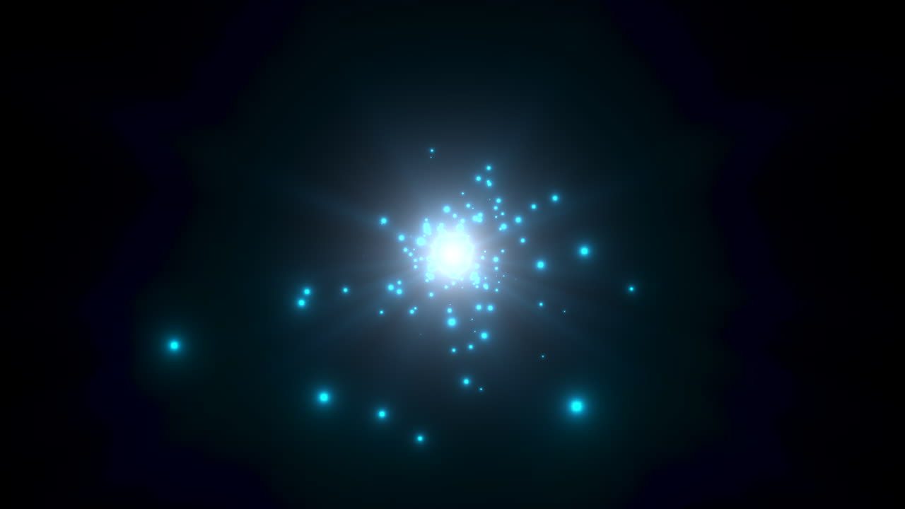 Premium stock video - Motion blue particles and stars in galaxy ...