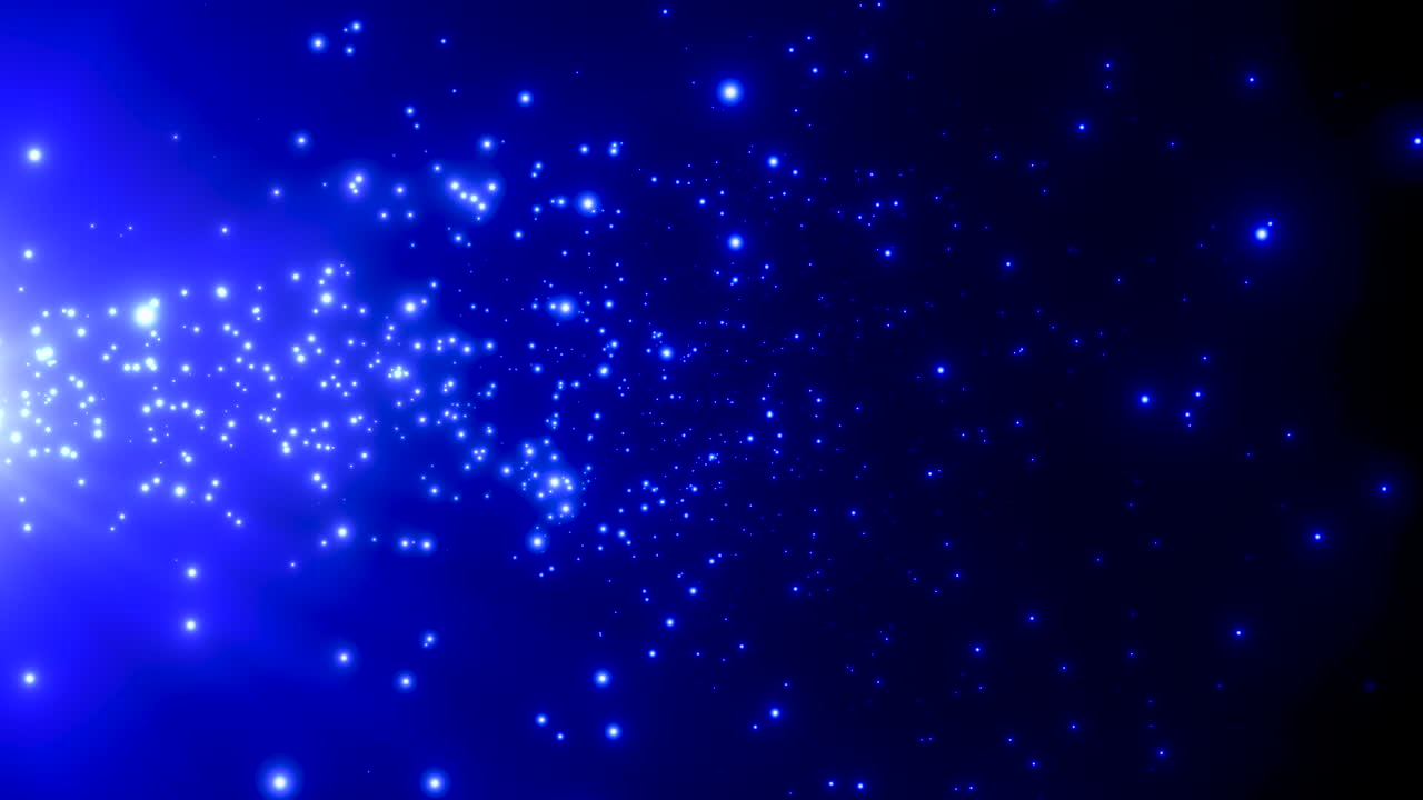 Premium stock video - Motion blue particles and stars in galaxy ...