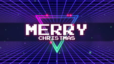 Animation-intro-text-Merry-Christmas-and-abstract-retro-triangle-retro-holiday-background-2