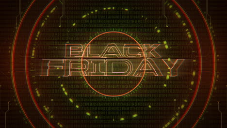 Animation-text-Black-Friday-and-cyberpunk-animation-background-with-computer-matrix-numbers-and-circles