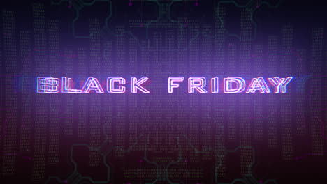 Animation-intro-text-Black-Friday-and-cyberpunk-animation-background-with-computer-matrix-numbers-and-grid-1