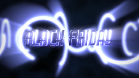 Animation-intro-text-Black-Friday-and-motion-blue-neon-circles-abstract-background