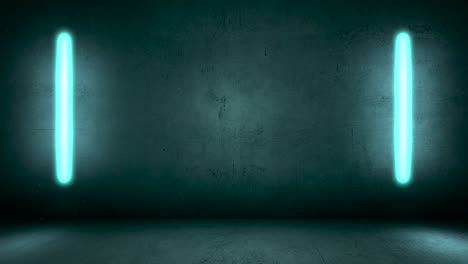 Animation-motion-camera-and-glowing-neon-lights-on-wall-background-in-club