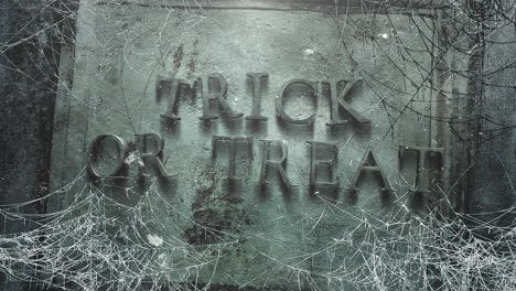 Animation-text-Trick-or-Treat-and-mystical-horror-background-with-dark-spiderweb