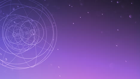 Motion-geometric-shape-with-particles-in-space-abstract-purple-dark-background