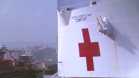 Us-Red-Cross-Navy-Ship-Comfort-Docks-In-San-Juan-Puerto-Rico-During-Emergency-Relief-Efforts-From-Hurricane-Maria