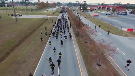 Aerial-Over-Us-Army-Recruits-Jogging-Down-A-Road-During-Basic-Training-3