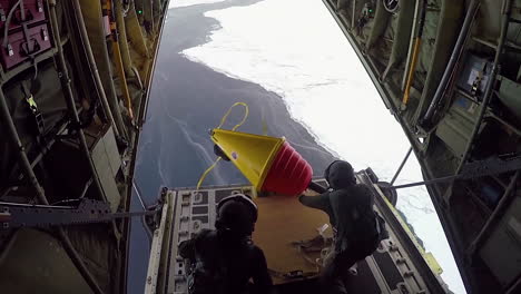 A-Buoy-Is-Dropped-From-A-C130-Aircraft-And-Deployed-In-The-Arctic-To-Measure-Sea-Ice-And-Global-Warming