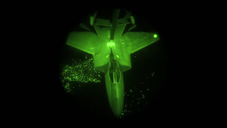 A-Infrared-Night-Midair-Refueling-Maneuver-Is-Conducted-By-The-Us-Air-Force