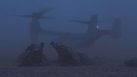 A-V22-Osprey-Aircraft-Rises-In-A-Cloud-Of-Dust-From-The-Battlefield-In-Afghanistan-2