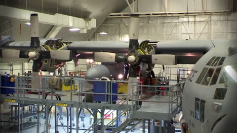 Time-Lapse-Of-C130-Hercules-Military-Airplane-In-A-Hangar-For-Maintenance-4