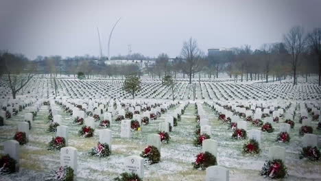 Christians-Graves-At-Arlington-National-Cemetery-Are-Bestowed-With-Christmas-Wreaths-In-The-Wintertime