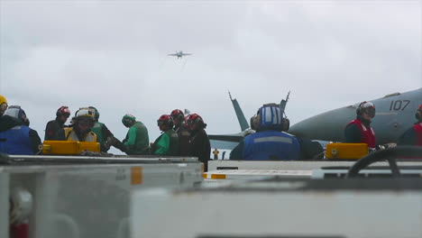 Sailors-Watch-A-Us-Navy-Plane-Take-Off-From-The-Uss-Gerald-Ford