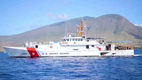 A-Us-Coast-Guard-Ship-Sails-In-Honolulu