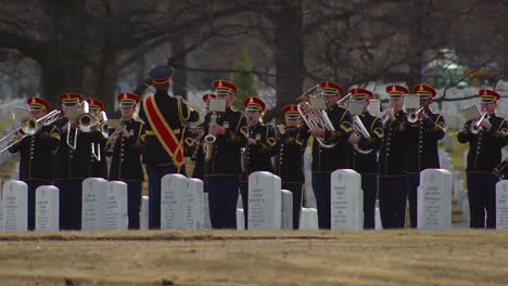 A-Military-Band-Plays-""America-The-Beautiful""-At-Sgt-Mihail-Golins-Arlington-Burial-As-The-Flag-Is-Folded