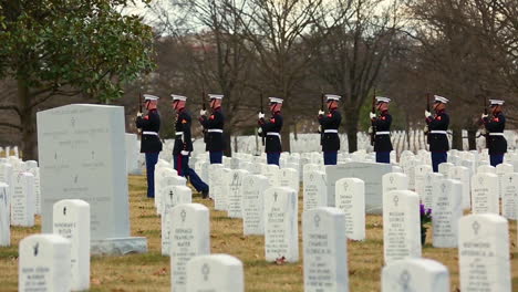 Us-Marines-Offer-A-Threevolley-Salute-In-Honor-Of-Sgt-Catherine-Murray-At-Arlington