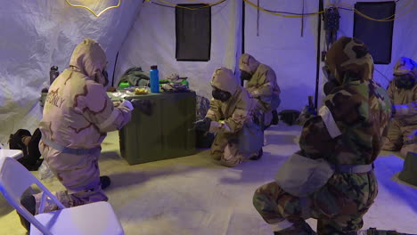 Men-And-Women-In-The-Us-Air-Force-Don-Protective-Gear-For-A-Simulated-Chemical-Attack