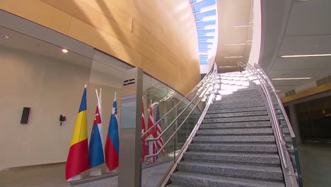 The-Public-Square-At-The-New-Nato-Headquarters-Displays-The-Members-Flags