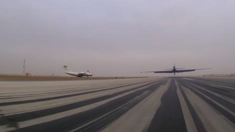 A-U2-Dragon-Lady-Aircraft-Lands-At-An-Air-Force-Base