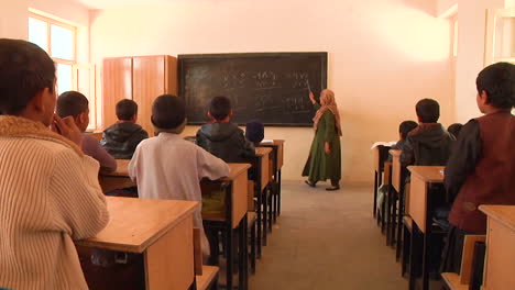 Young-Boys-And-Girls-Are-Seen-At-School-In-Kandahar-Afghanistan