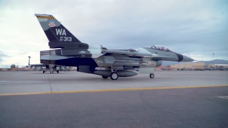 A-Modern-Military-Jet-Taxis-At-the-Nellis-Air-Force-Base-Prior-To-the-Red-Flag-191-Exercises-2019