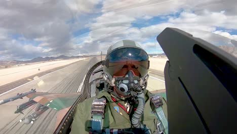 Cockpit-View-Of-A-Fighter-Pilot-As-He-Takes-Off-From-Nellis-Air-Force-Base-During-the-Red-Flag-191-Exercises-2019