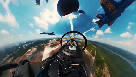 360-Footage-Of-the-Us-Navy-Flight-Demonstration-Squadron-the-Blue-Angels-Flying-In-Formation-And-Performing-Spins-May-2-2019