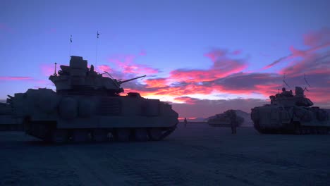116th-Brigade-Engineer-Battalion-M1150-Assault-Breacher-Vehicles-Against-A-Sunset-During-their-Training-At-the-National-Training-Center-(Ntc)-At-Ft-Irwin-California-2019