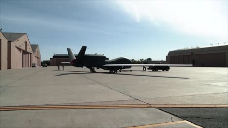 A-Usaf-Northrop-Grumman-Rq4-Global-Hawk-Is-Parked-In-An-Air-Force-Base-Hangar