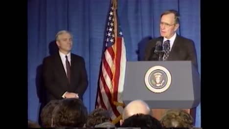 President-George-H-W-Bushs-Speaks-About-Forming-A-Treaty-With-Russia-And-the-threat-Of-Terrorism-During-His-Farewell-Speech-To-the-Cia