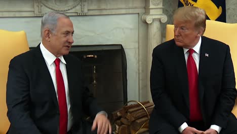 El-Primer-Ministro-Israelí-Benjamin-Netanyahu-Y-El-Presidente-Trump-Hablan-Con-La-Prensa-Desde-La-Oficina-Oval-De-Marzo-De-2019