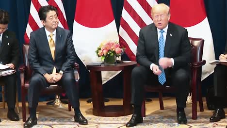 Präsident-Trump-Und-Der-Japanische-Premierminister-Shinzo-Abe-Sprechen-über-Nordkorea-2019