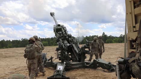 Soldiers-Assigned-To-A-Field-Artillery-Regiment-Train-By-Loading-And-Firing-A-M777-Howitzer-At-Fort-Bragg-North-Carolina-2