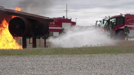 Slow-Motion-788th-Civil-Engineer-Squadron-Firemen-Train-To-Extinguish-Flames-Wrightpatterson-Air-Force-Base-Ohio-1