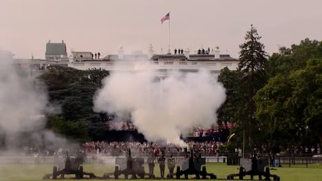 Us-President-Trump-Watches-Us-Army-Golden-Knights-Parachute-Demonstration-July-4th-Washington-Dc