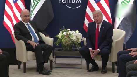 Us-President-Donald-Trump-And-Iraqi-President-Barham-Salih-During-A-Press-Briefing-At-the-World-Economic-Forum