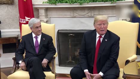 US-Präsident-Donald-Trump-Und-Sebastian-Pinera-Präsident-Von-Chile-Während-Einer-Pressekonferenz-Im-Weißen-Haus