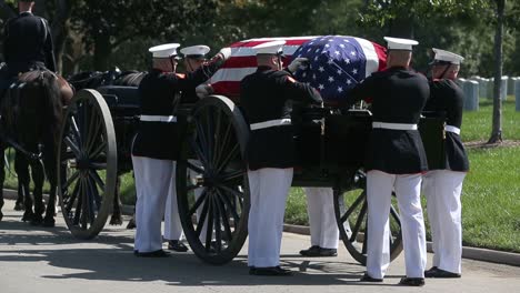Us-Marines-In-Dress-Uniform-Lay-A-Fallen-Soldier-To-Rest-At-Arlington-National-Cemetery-Washington-5