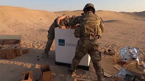 Soldiers-745-Ordnance-Detachment-(Eod)-Sort-And-Dispose-Of-Outdated-Explosives-And-Fuses-In-A-Desert-Location-1