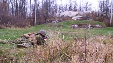Us-Marines-Soldiers-March-And-Fire-Weapons-In-Fire-Team-Immediate-Action-Drills-At-Fort-Drum-New-York-2