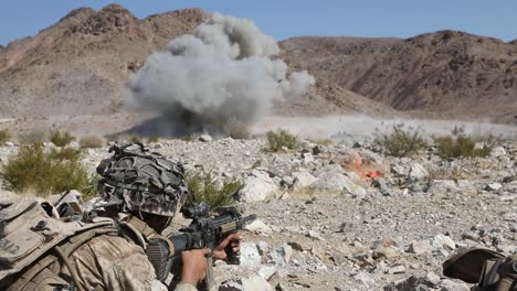 Us-Marines-In-Desert-Camouflage-Conduct-Range-400-Integrated-Training-Exercise-At-Twentynine-Palms-Ca-2