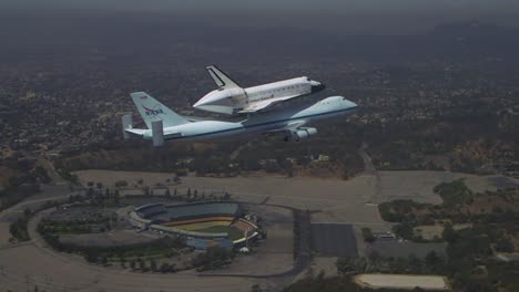 The-Final-Voyage-Of-Space-Shuttle-Enterprise-Flying-Over-Los-Angeles-Dodger-Stadium