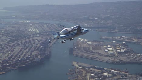 The-Final-Voyage-Of-Space-Shuttle-Enterprise-Flying-Over-Downtown-Los-Angeles-And-Long-Beach-Harbor