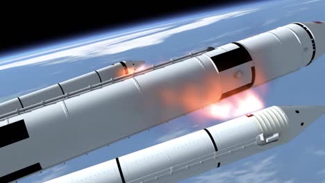 An-Animated-Rocket-Launches-A-Satellite-In-Space