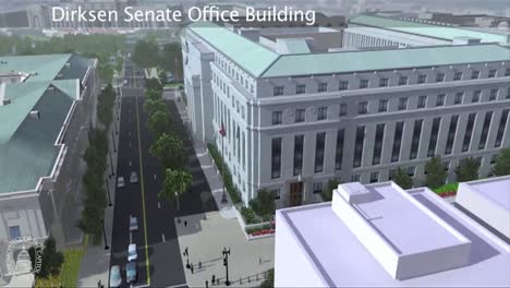 An-Animated-Fly-By-Of-The-United-States-Capitol-Building-In-Washington-Dc-Focusing-On-The-Russell-Senate-Office-Building-1