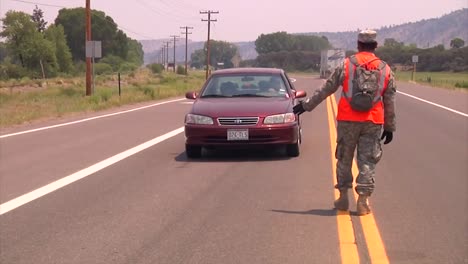 The-Colorado-National-Guard-Monitors-Vehicle-Traffic-On-Roads-During-The-West-Fork-Complex-Fire