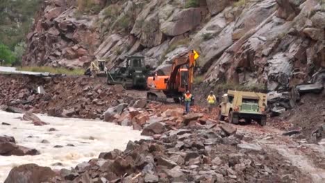 A-Flood-Causes-Severe-Damage-Along-Roadways-In-Colorado