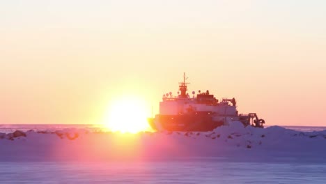 Beautiful-Time-Lapse-Sunrise-Footage-Of-The-Coast-Guard-Cutter-Healy-Off-The-Coast-Of-Alaska