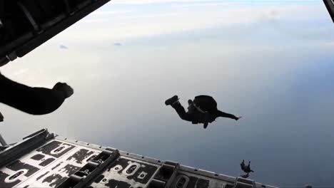Paratroopers-Jump-From-An-Airplane